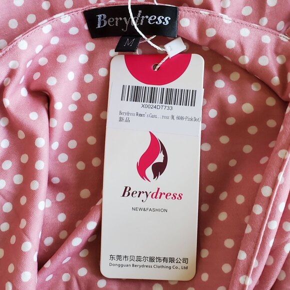 Pink Polka Dot Midi Sundress Women's M Button Front Spaghetti Straps NWT - Picture 12 of 12